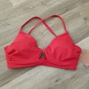 Red Strappy Bikini Top